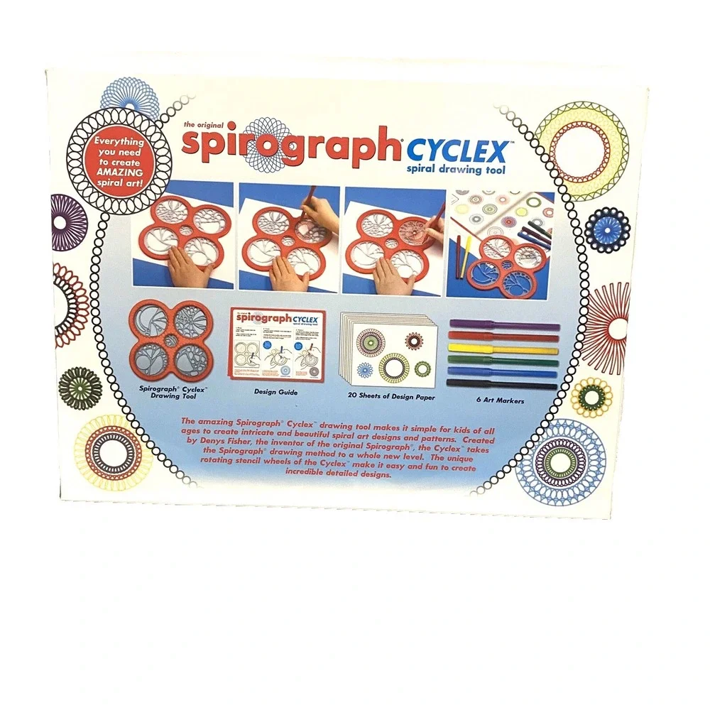 spirograph‎ cyclex art crafts drawing set kit tool guide book and paper